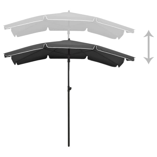 Parasoll med stång 200x130 cm antracit