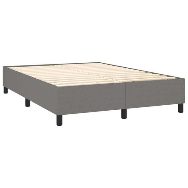 Ramsäng med madrass mörkgrå 140x190 cm tyg