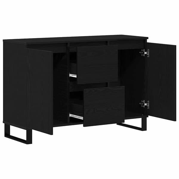 Sideboard Svart Ek 101,5 x 35 x 70 cm Konstruerat trä