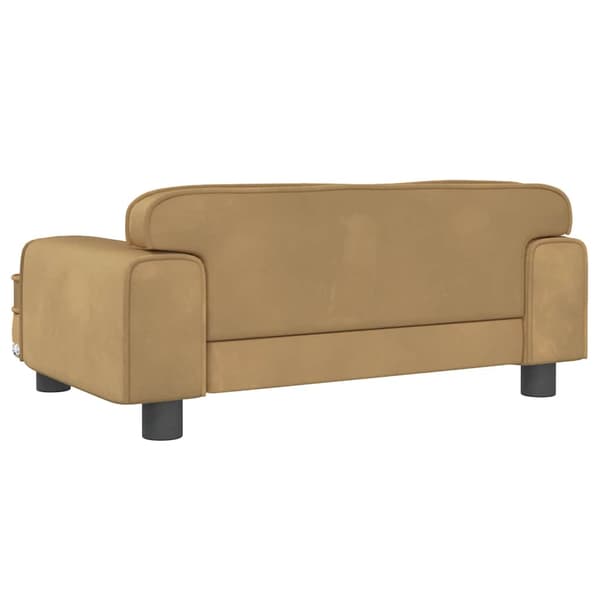 Hundbädd brun 70x45x30 cm sammet