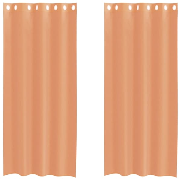 Voile gardiner med genomföringar 2 st terrakotta