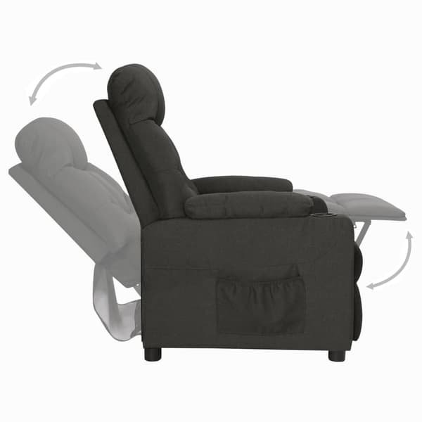 Reclinerfåtölj svart tyg