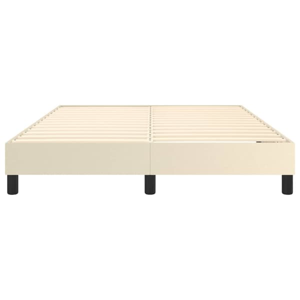Boxspring-sängram gräddvit 140x200 cm konstläder