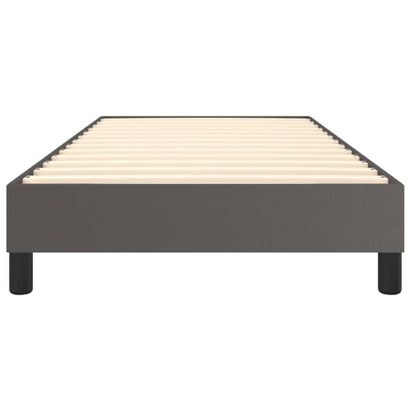 Boxspring-sängram grå 100x200 cm konstläder