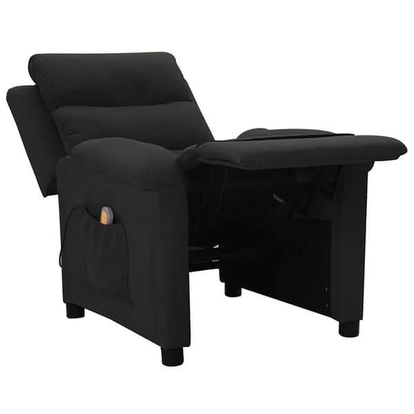 Massagefåtölj svart tyg