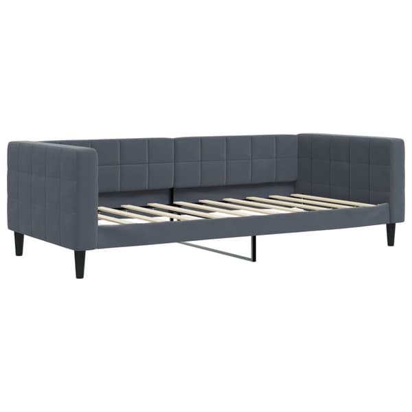 Dagbädd utdragbar mörkgrå 90x190 cm sammet