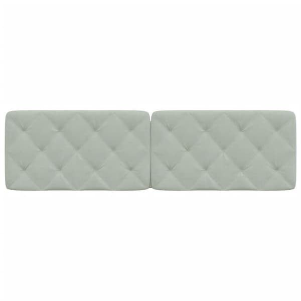 Headboard Cushion Light Grey 183 cm Velvet