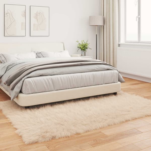 Fuskfäll matta TAFALLA Beige 140 x 200 cm Polyester