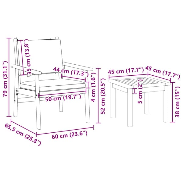 Trädgårdsoffset 6 pcs Brun Massivt Akaciaträ