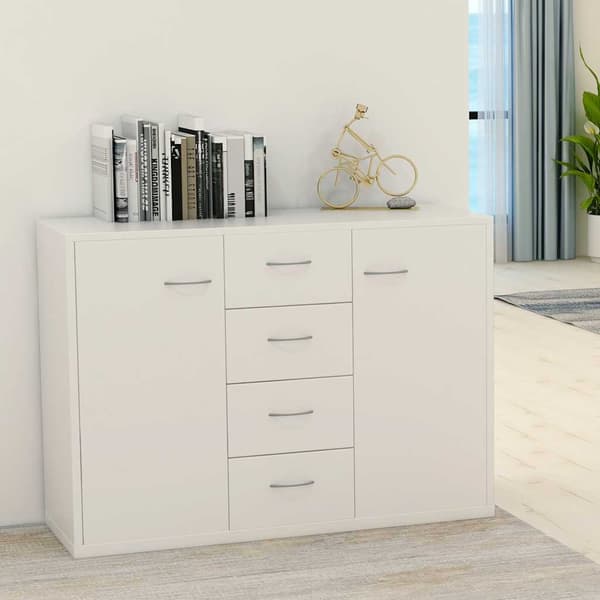 Skänk vit 88x30x65 cm konstruerat trä