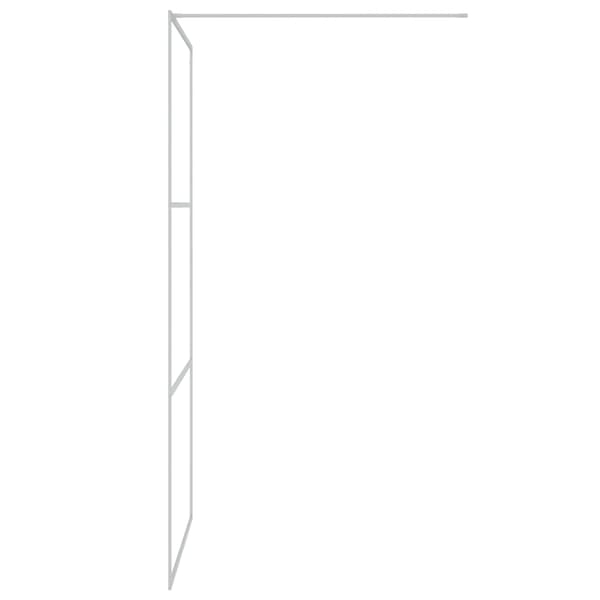 Duschvägg silver 100x195 cm halvfrostat ESG-glas