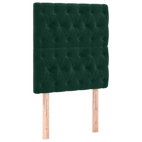 Sänggavel mörkgrön 80x7x118/128 cm sammet