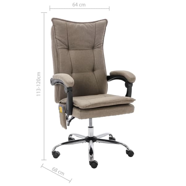 Massagekontorsstol taupe tyg