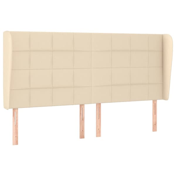 Ramsäng med madrass gräddvit 200x200 cm tyg