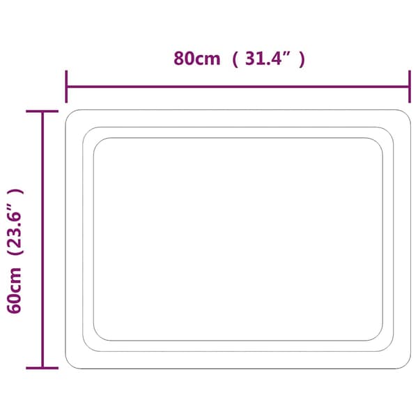 Badrumsspegel LED 80x60 cm