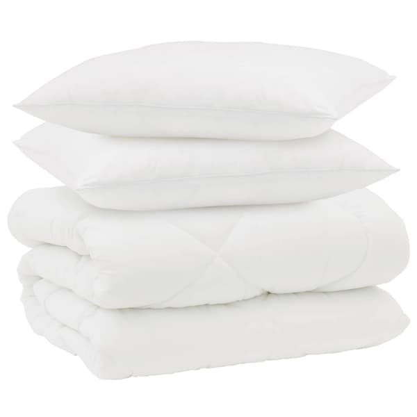Vinter Täcke med kudde 3 pcs Vit Mikrofiber