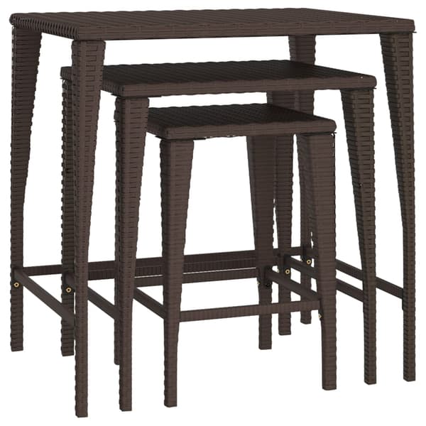 Satsbord 3 st brun konstrotting
