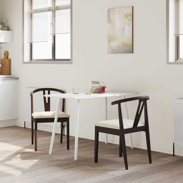 Matstol 2 pcs Ljusbrun och ljus Massiv Gummiträ