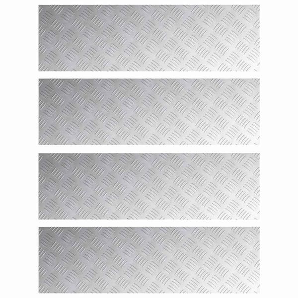Trappsteg Rektangulär 4 pcs Silver 100 x 30 cm Aluminium