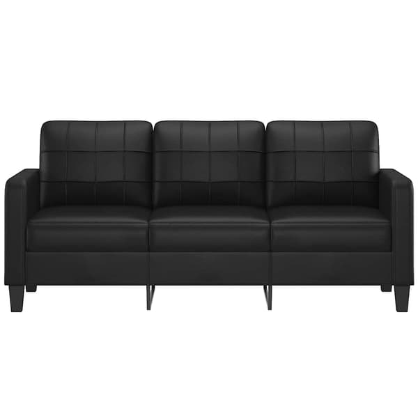 3-sitssoffa svart 180 cm konstläder
