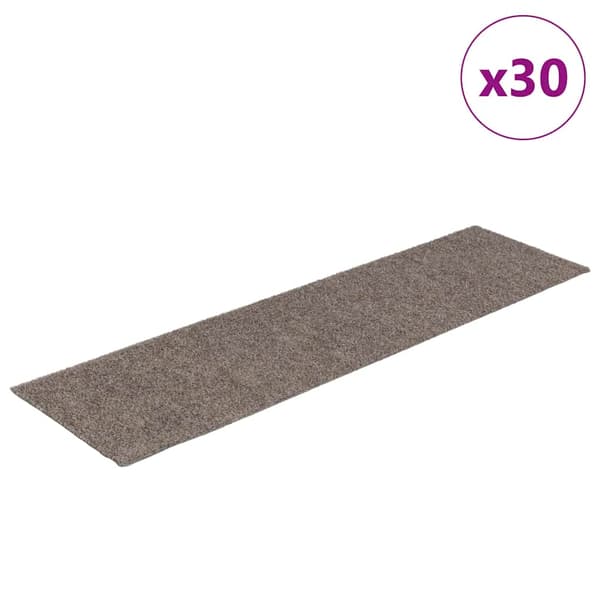 Trappmattor självhäftande 30 st 76x20 cm beige rektangulära