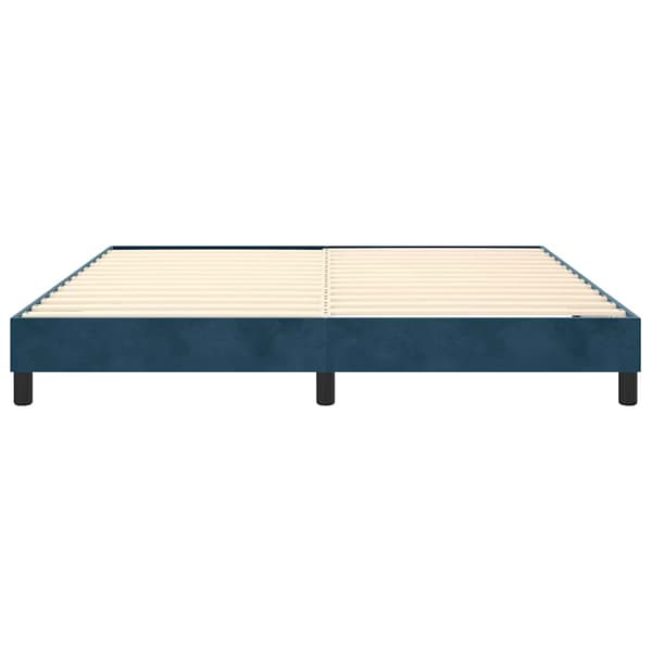 Boxspring-sängram mörkblå 180x200 cm sammet