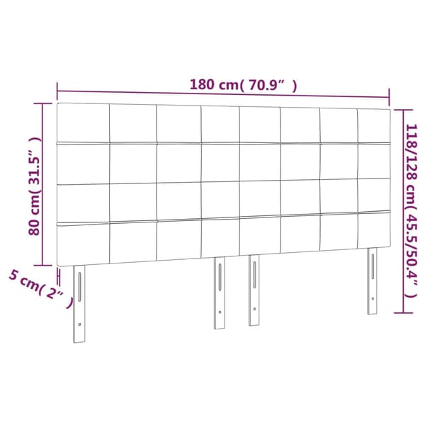 Sänggavel rosa 180x5x118/128 cm sammet