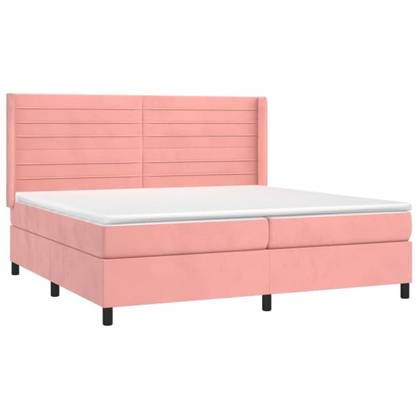 Ramsäng med madrass rosa 200x200 cm sammet