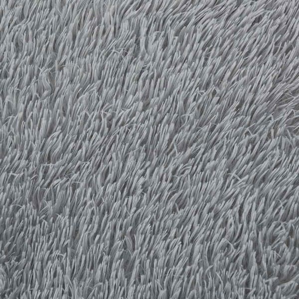 Ryamatta med lång lugg NAVARRA ljusgrå 160x230 cm polyester