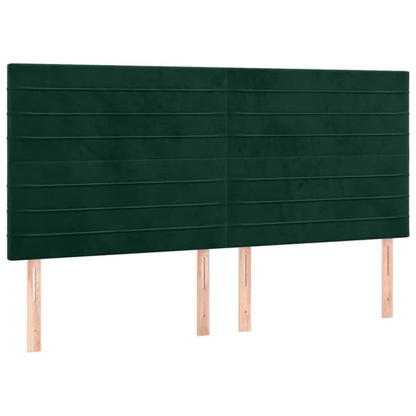 Sänggavel mörkgrön 200x5x118/128 cm sammet
