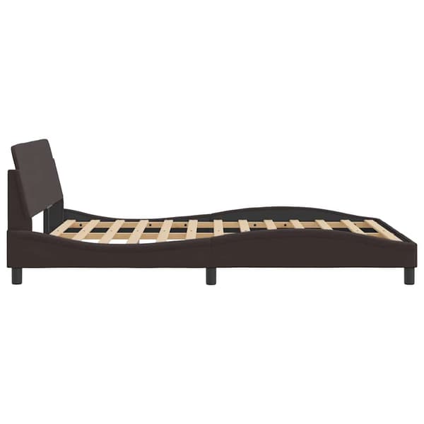 Bed Frame "Dover" Dark Brown 120x200 cm Fabric