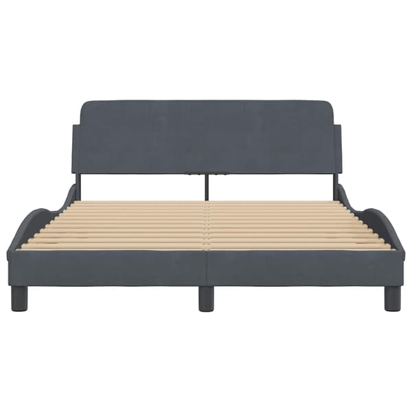 Bed Frame "Dover" Dark Grey 120x200 cm Velvet