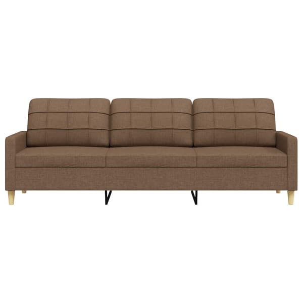3-sitssoffa brun 210 cm tyg