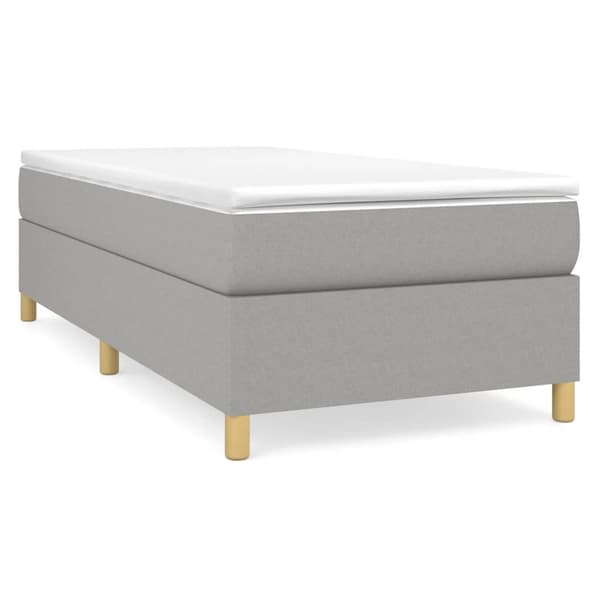 Boxspring-sängram ljusgrå 80x200 cm tyg