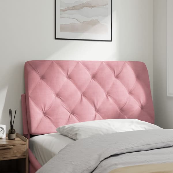 Headboard Cushion Pink 100 cm Velvet