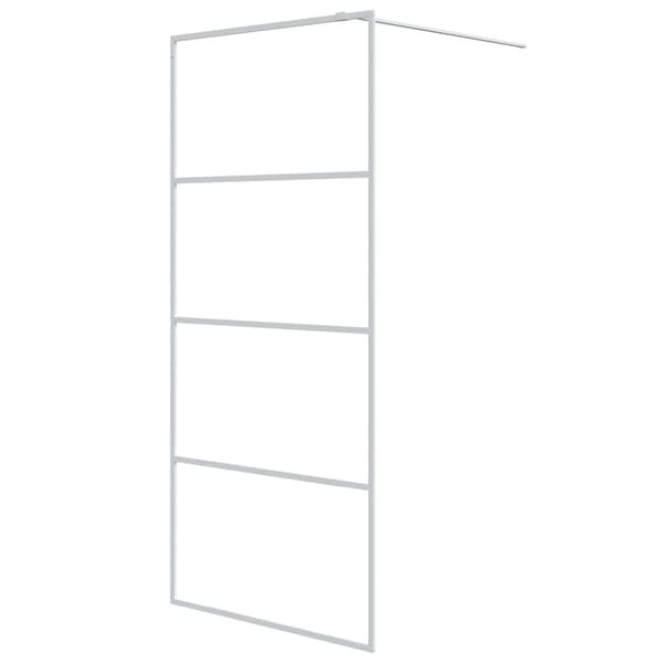Duschvägg vit 90x195 cm klart ESG-glas