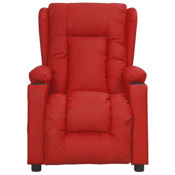 Reclinerfåtölj vinröd konstläder