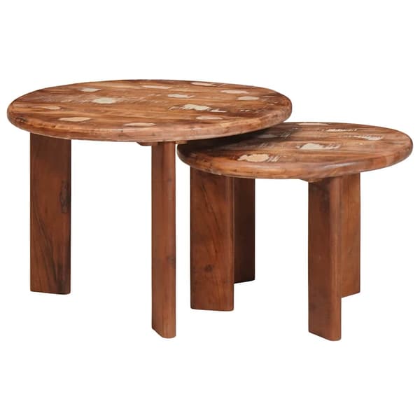 Nesting Kaffe Bord 2 pcs Flerfärgsdesign Massivt återvunnet trä