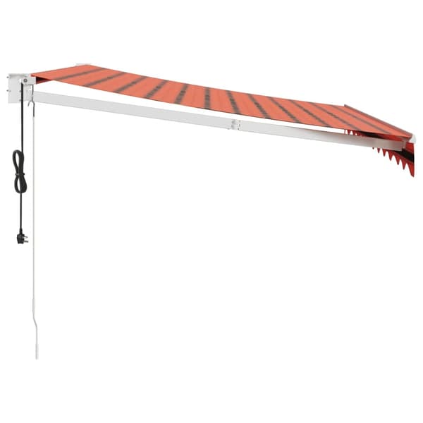 Automatisk infällbar markis orange och brun 3,5x2,5 m