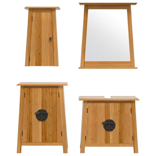 Badrumsmöbler 4 delar massiv furu