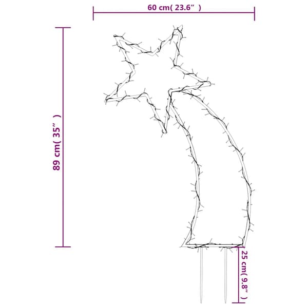 Julmeteor med spett 115 LEDs 85 cm