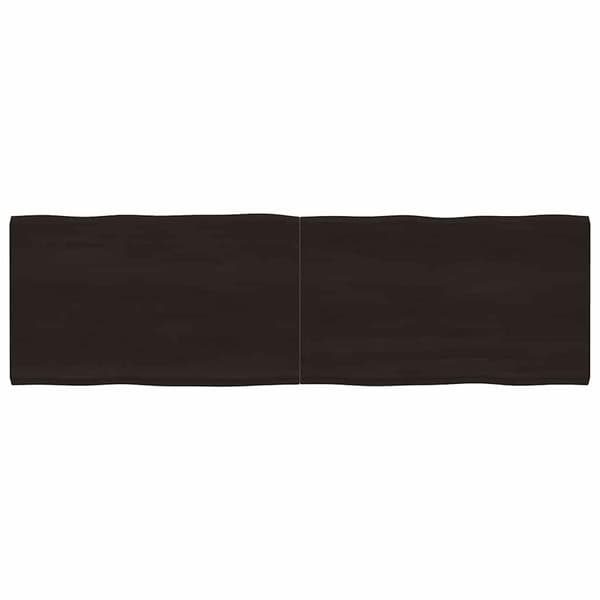 Bordsskiva mörkbrun 200x60x(2-4) cm massivt trä levande kant