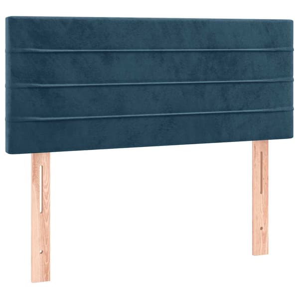 Ramsäng med madrass mörkblå 80x200 cm sammet