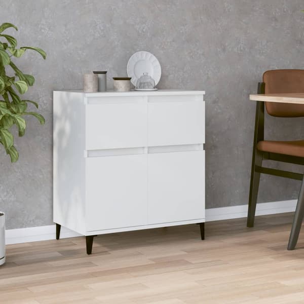 Byrå vit 60x35x70 cm konstruerat trä