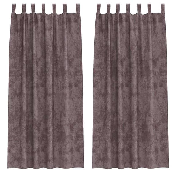 Sammetsgardiner 2 st Brun 260 x 140 cm Sammet