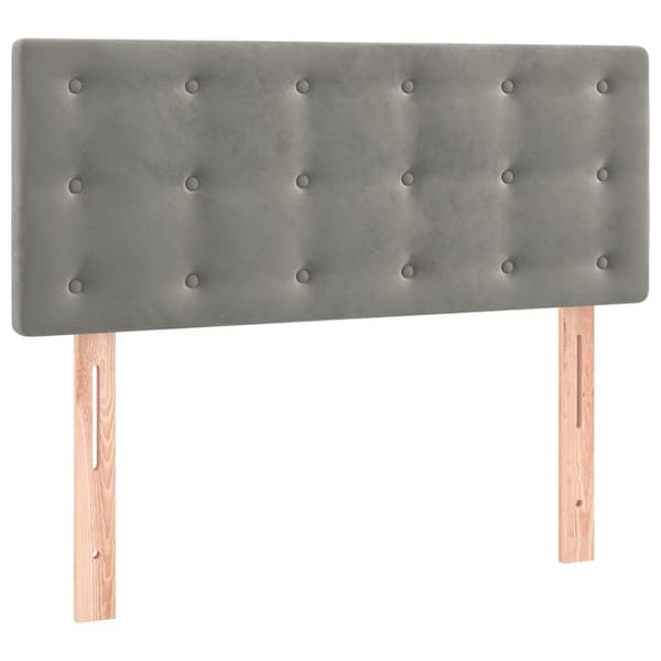 Ramsäng med madrass ljusgrå 100x200 cm sammet