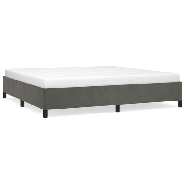 Sängram utan madrass mörkgrå 200x200 cm sammet