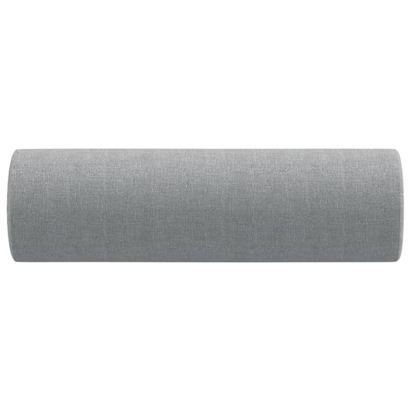 Prydnadskuddar 2 st ljusgrå Ø15x50 cm tyg