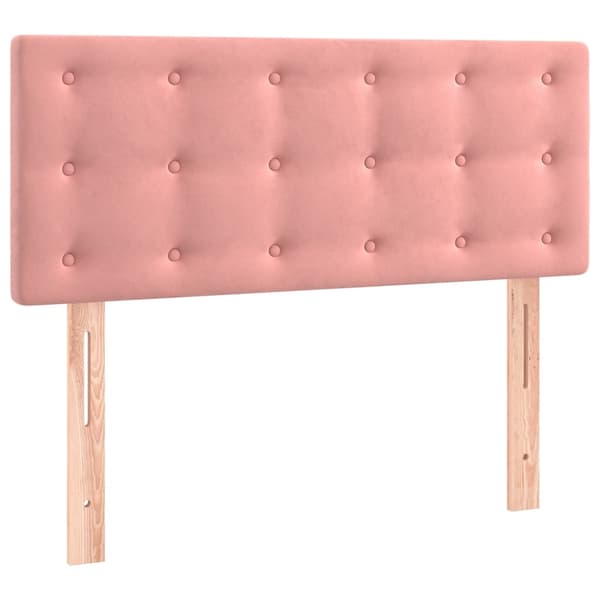 Ramsäng med madrass rosa 90x200 cm sammet