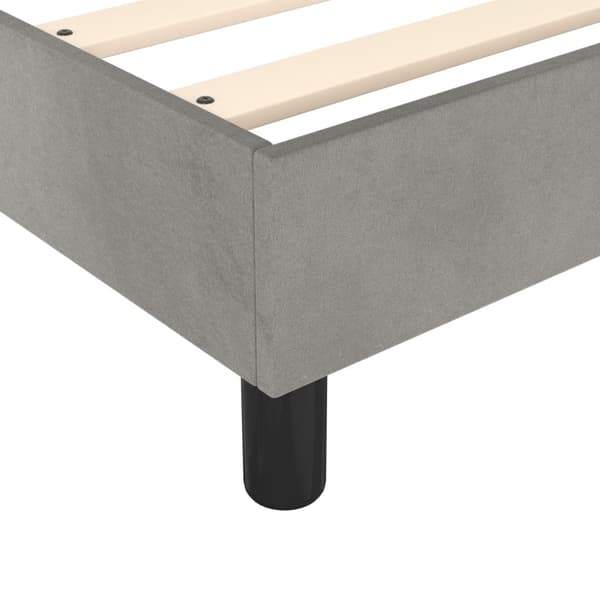 Ramsäng med madrass ljusgrå 100x200 cm sammet